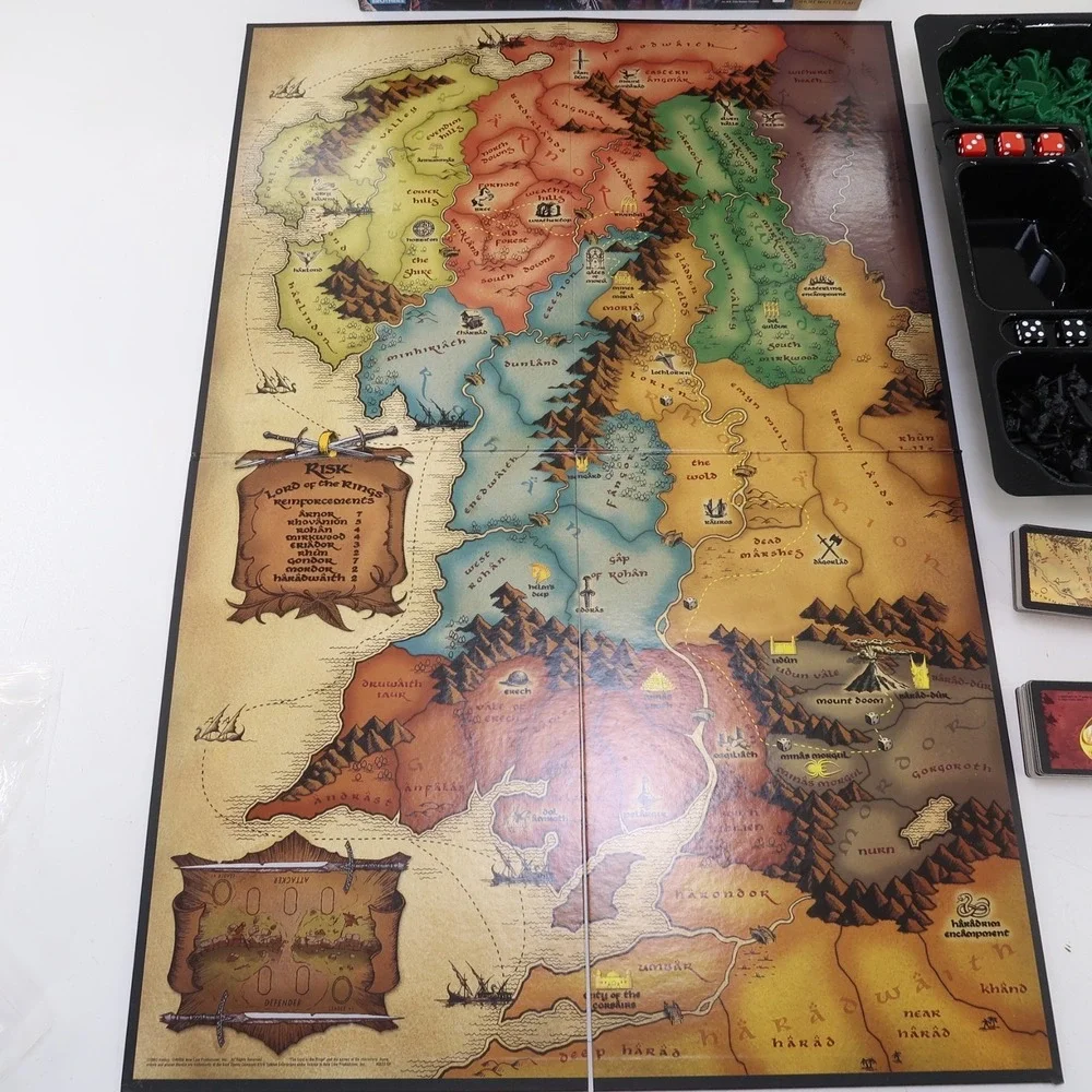 Lord Of The Rings RISK Trilogy Edition Parker Brothers Board Game Complete wRing